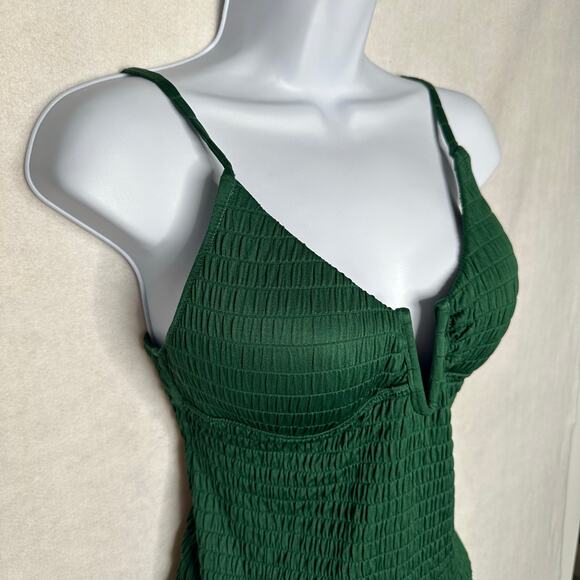 NWT Bar III Pucker Up Textured Crisscross Tankini Bikini Set Fiji Foliage–Size S - Picture 4 of 11